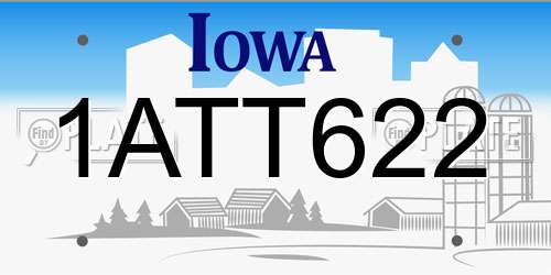 1ATT622 Iowa License Plate