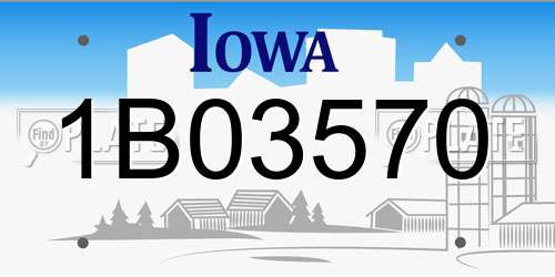 1B03570 Iowa License Plate