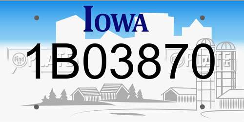 1B03870 Iowa License Plate