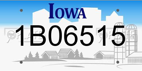 1B06515 Iowa License Plate