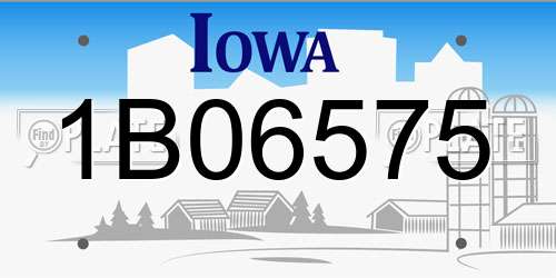 1B06575 Iowa License Plate