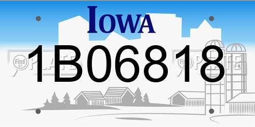 1B06818 Iowa License Plate