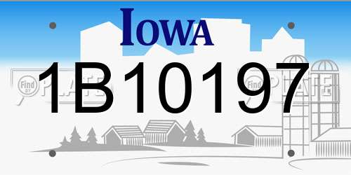 1B10197 Iowa License Plate