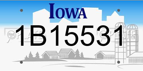 1B15531 Iowa License Plate