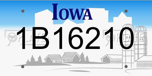 1B16210 Iowa License Plate