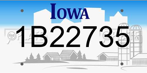1B22735 Iowa License Plate