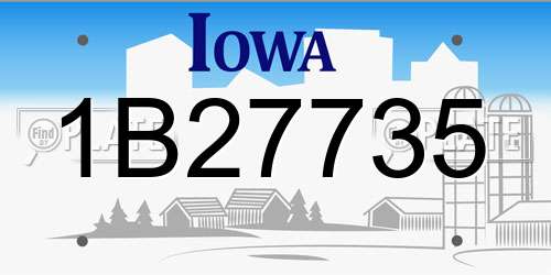 1B27735 Iowa License Plate