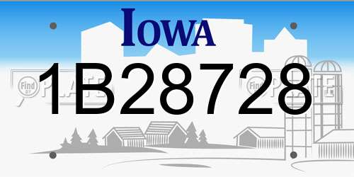 1B28728 Iowa License Plate