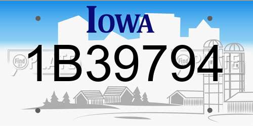 1B39794 Iowa License Plate
