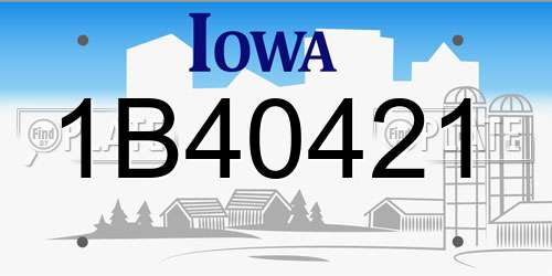 1B40421 Iowa License Plate