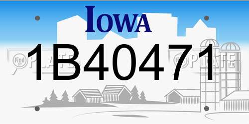 1B40471 Iowa License Plate