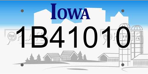 1B41010 Iowa License Plate