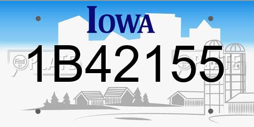 1B42155 Iowa License Plate