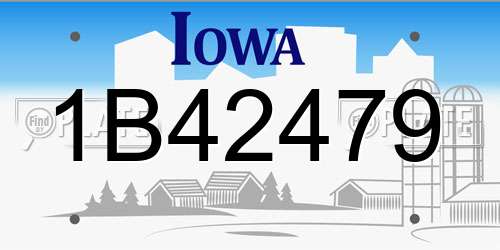 1B42479 Iowa License Plate
