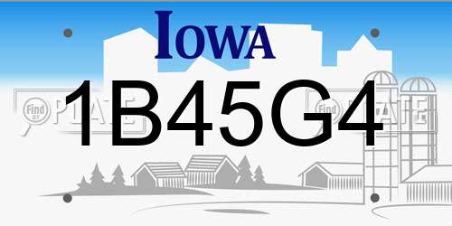1B45G4 Iowa License Plate