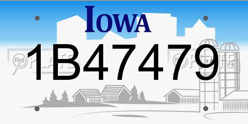 1B47479 Iowa License Plate