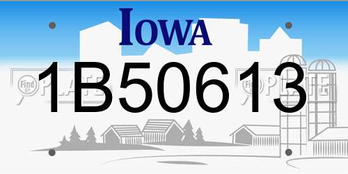 1B50613 Iowa License Plate