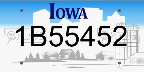 1B55452 Iowa License Plate