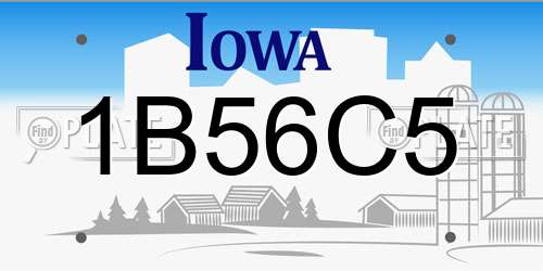 1B56C5 Iowa License Plate