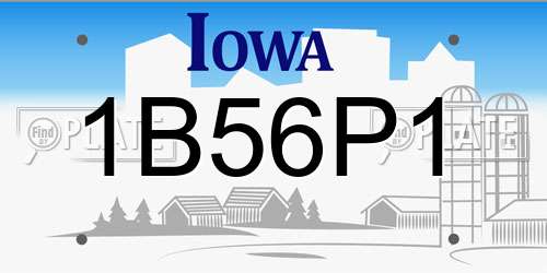 1B56P1 Iowa License Plate