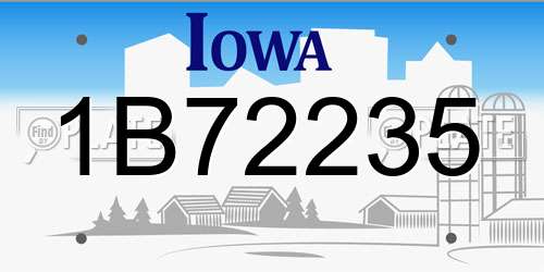 1B72235 Iowa License Plate