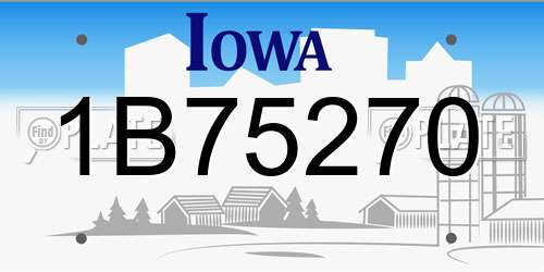 1B75270 Iowa License Plate