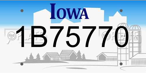 1B75770 Iowa License Plate