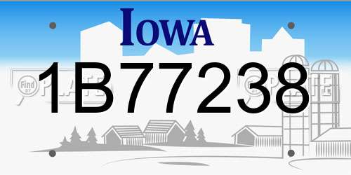 1B77238 Iowa License Plate