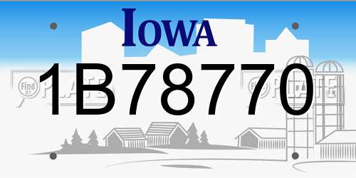 1B78770 Iowa License Plate