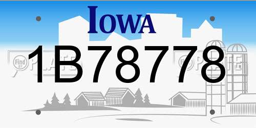 1B78778 Iowa License Plate