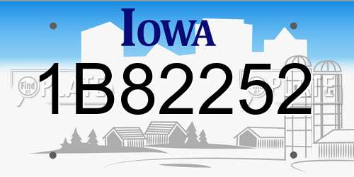 1B82252 Iowa License Plate