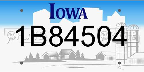 1B84504 Iowa License Plate