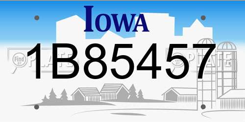 1B85457 Iowa License Plate