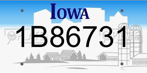 1B86731 Iowa License Plate