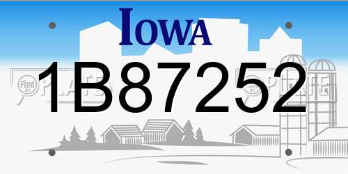 1B87252 Iowa License Plate