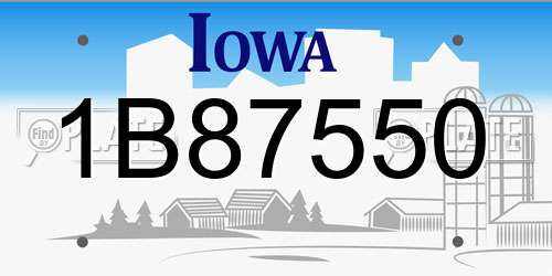 1B87550 Iowa License Plate