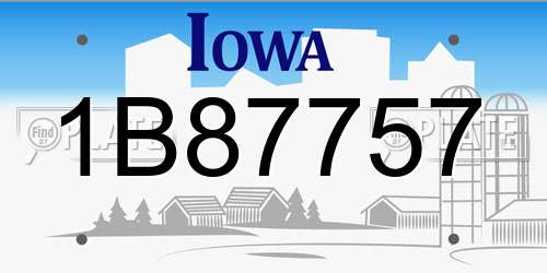 1B87757 Iowa License Plate