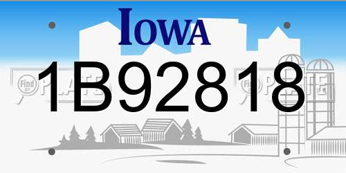 1B92818 Iowa License Plate