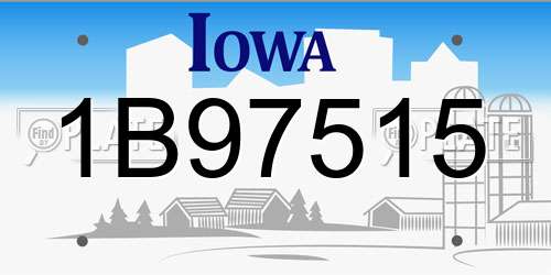 1B97515 Iowa License Plate