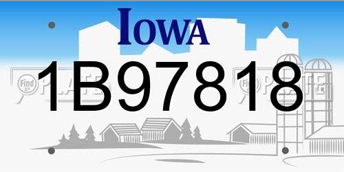 1B97818 Iowa License Plate