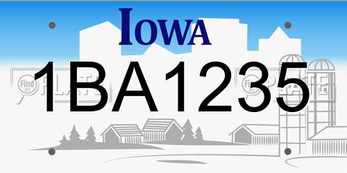 1BA1235 Iowa License Plate