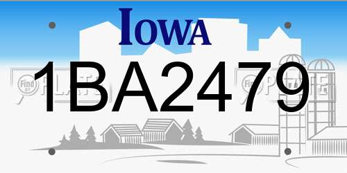 1BA2479 Iowa License Plate