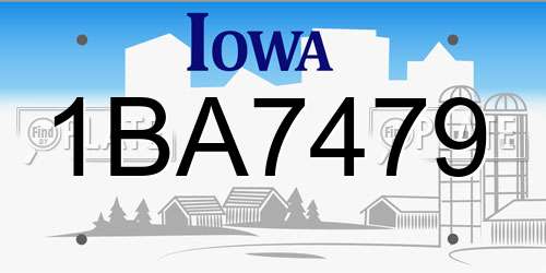 1BA7479 Iowa License Plate