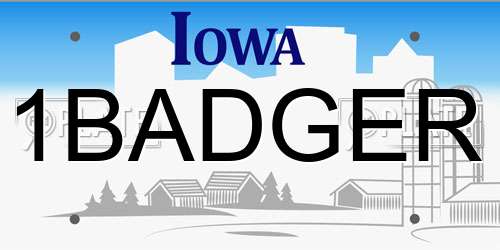 1BADGER Iowa License Plate