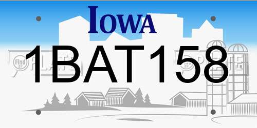 1BAT158 Iowa License Plate