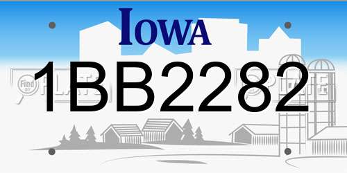 1BB2282 Iowa License Plate