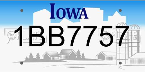 1BB7757 Iowa License Plate