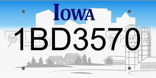 1BD3570 Iowa License Plate