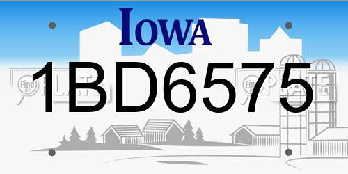1BD6575 Iowa License Plate