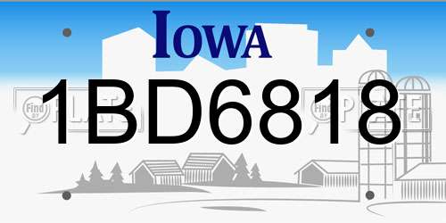 1BD6818 Iowa License Plate